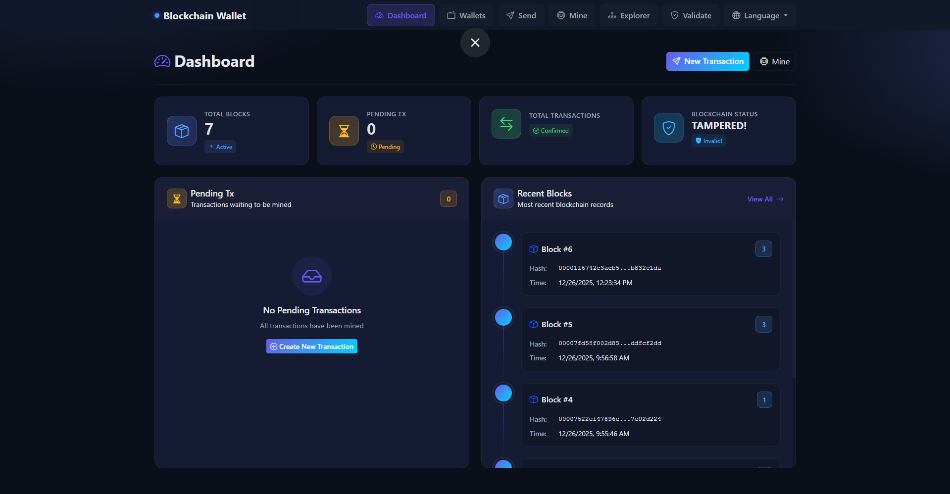 Blockchain Management System